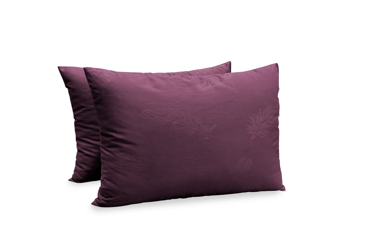 Set de 2 perne pentru somn, 50/70 cm, Easy Home, mov cu relief