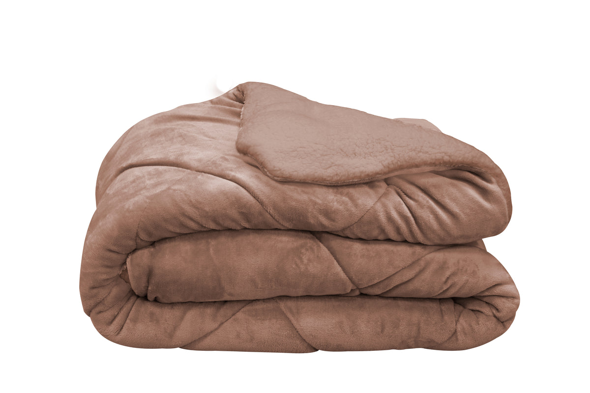 Pătură 2 în 1 Sherpa / pilotă ușoară, Atristi Italiani Reverie, 160/220 cm, bej