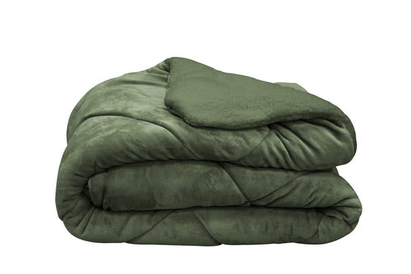 Set pătură luxoasă și 2 perne, verde