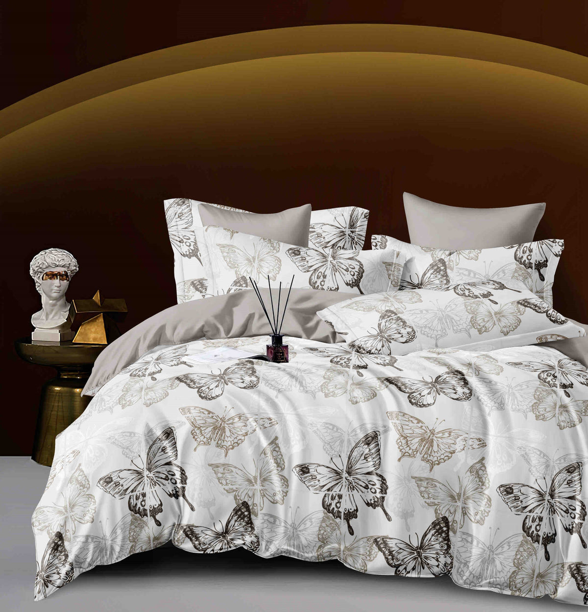 Lenjerie de pat 6 piese fără elastic, 100% bumbac - А312 de la Onesleep