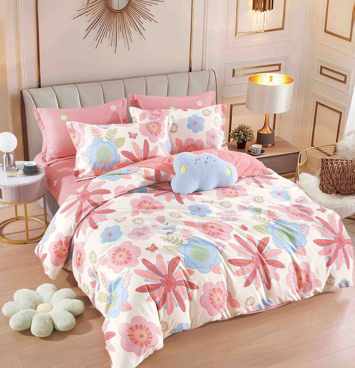 Lenjerie de pat 6 piese fără elastic, 100% bumbac - А314 de la Onesleep