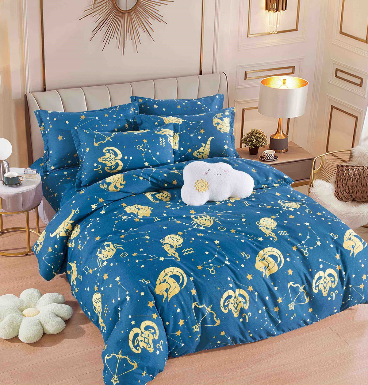 Lenjerie de pat 6 piese fără elastic, 100% bumbac - А315 de la Onesleep