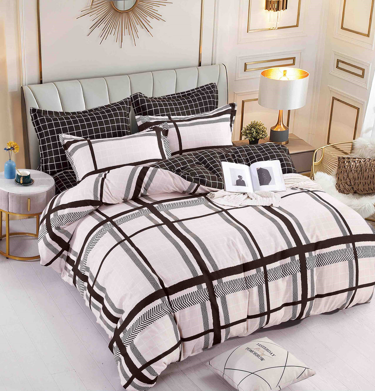 Lenjerie de pat 6 piese fără elastic, 100% bumbac - А324 de la Onesleep