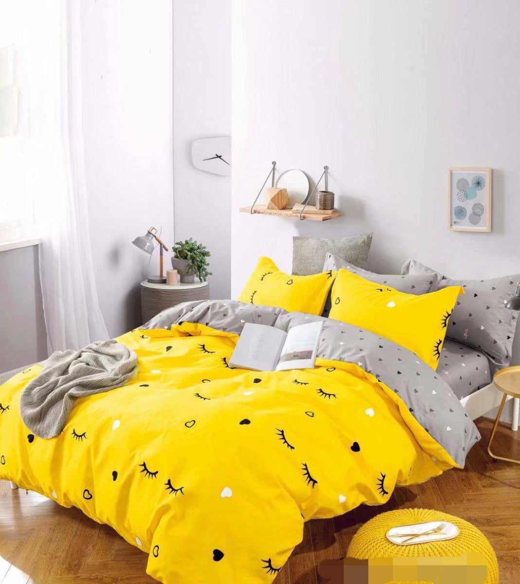 Lenjerie de pat 6 piese fără elastic, 100% bumbac - А354 de la Onesleep