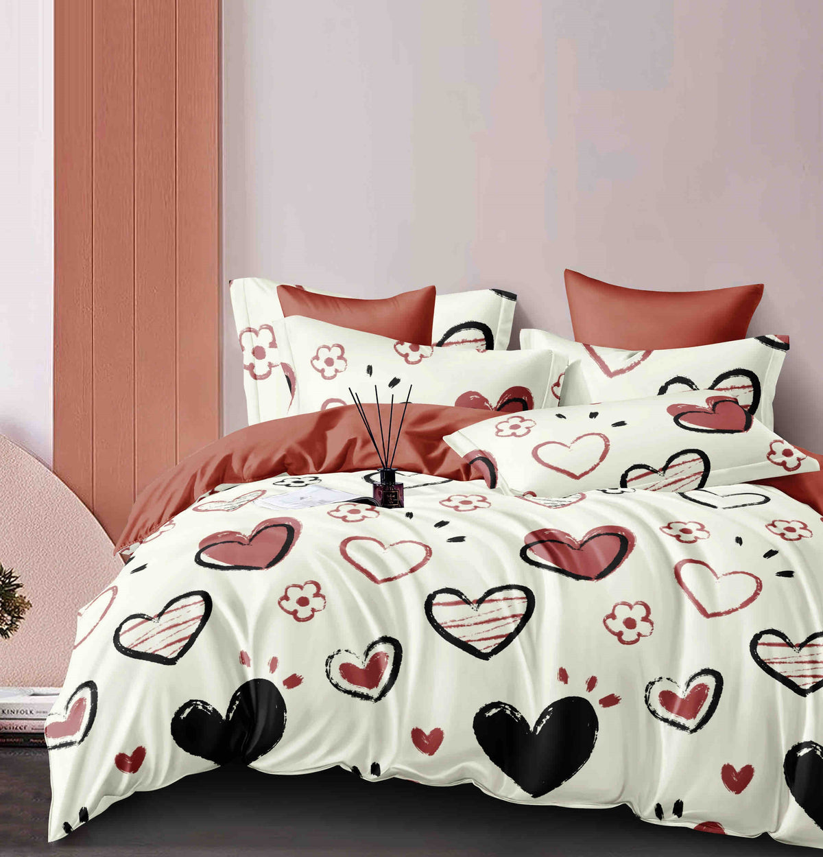 Lenjerie de pat 6 fără elastic, 100% bumbac - А410 de la Onesleep