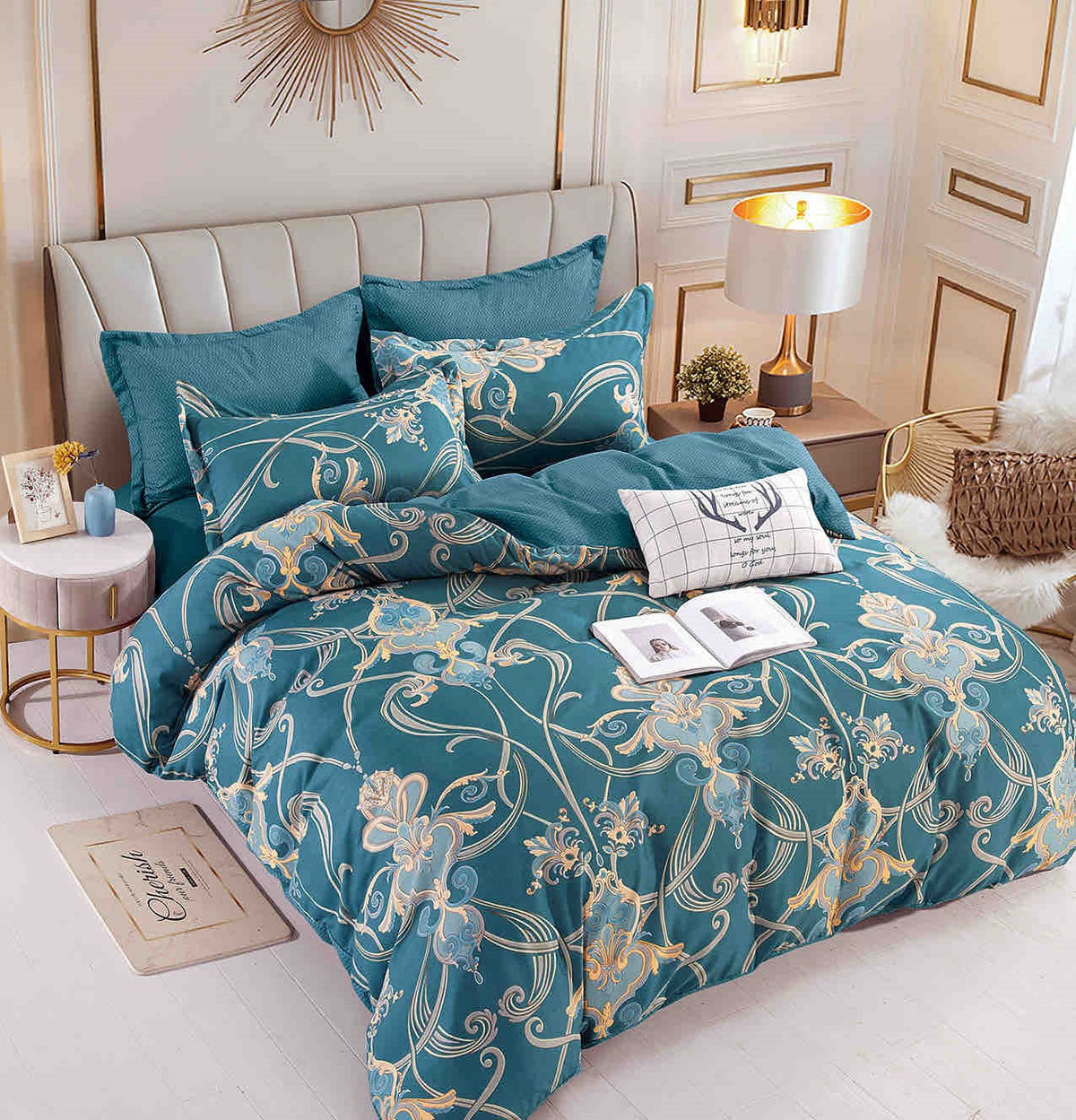 Lenjerie de pat 6 fără elastic, 100% bumbac - А424 de la Onesleep