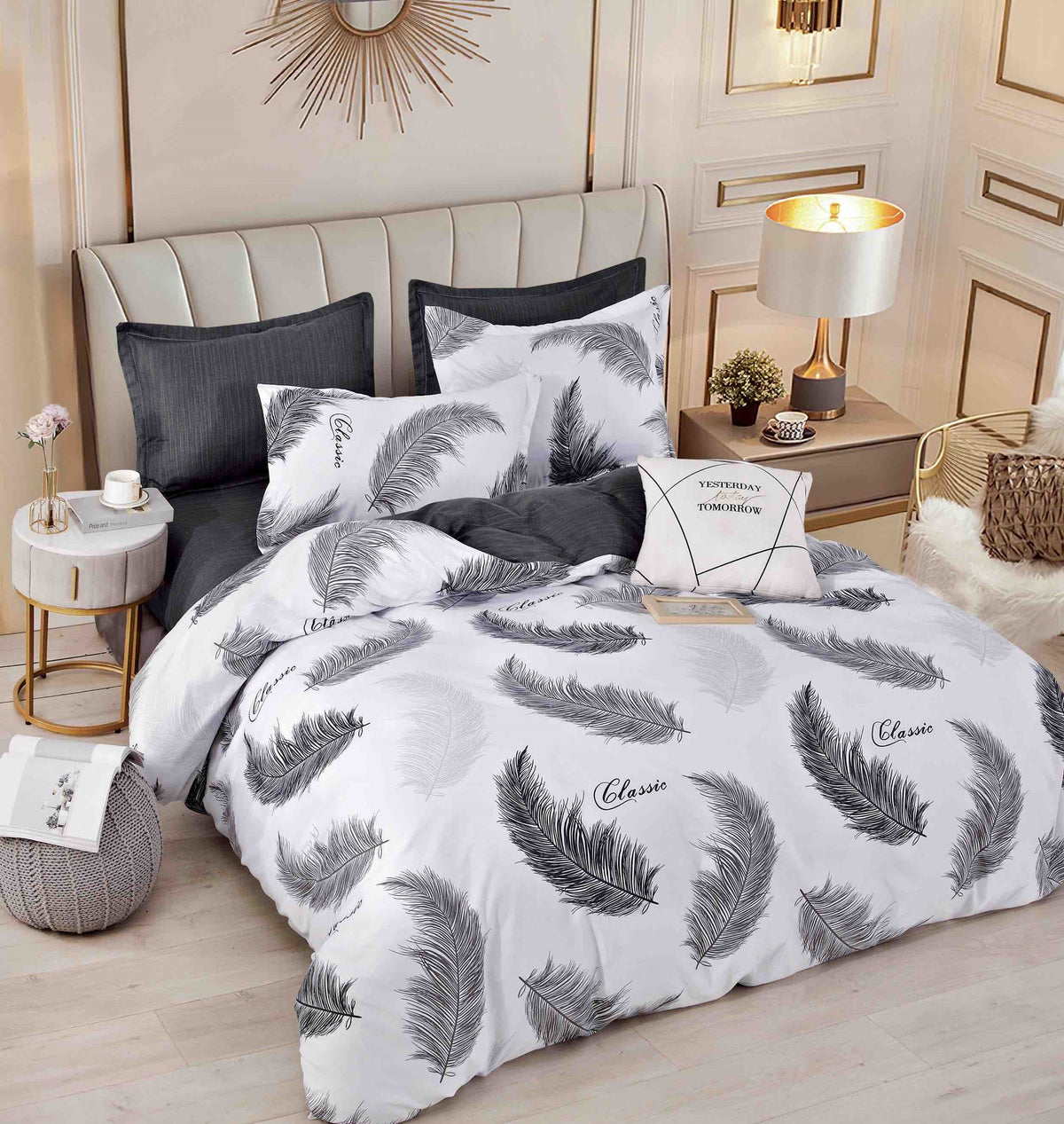 Lenjerie de pat 6 fără elastic, 100% bumbac - А447 de la Onesleep