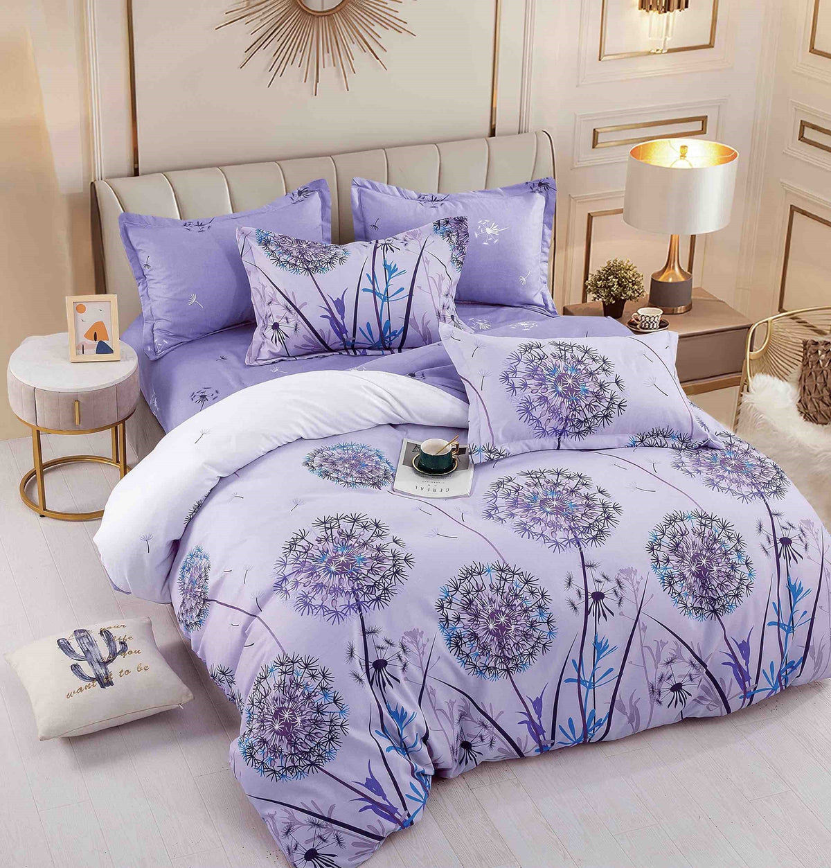 Lenjerie de pat 4 piese fără elastic, 100% bumbac - a507 de la Onesleep