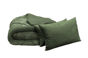 Set pătură luxoasă și 2 perne, verde