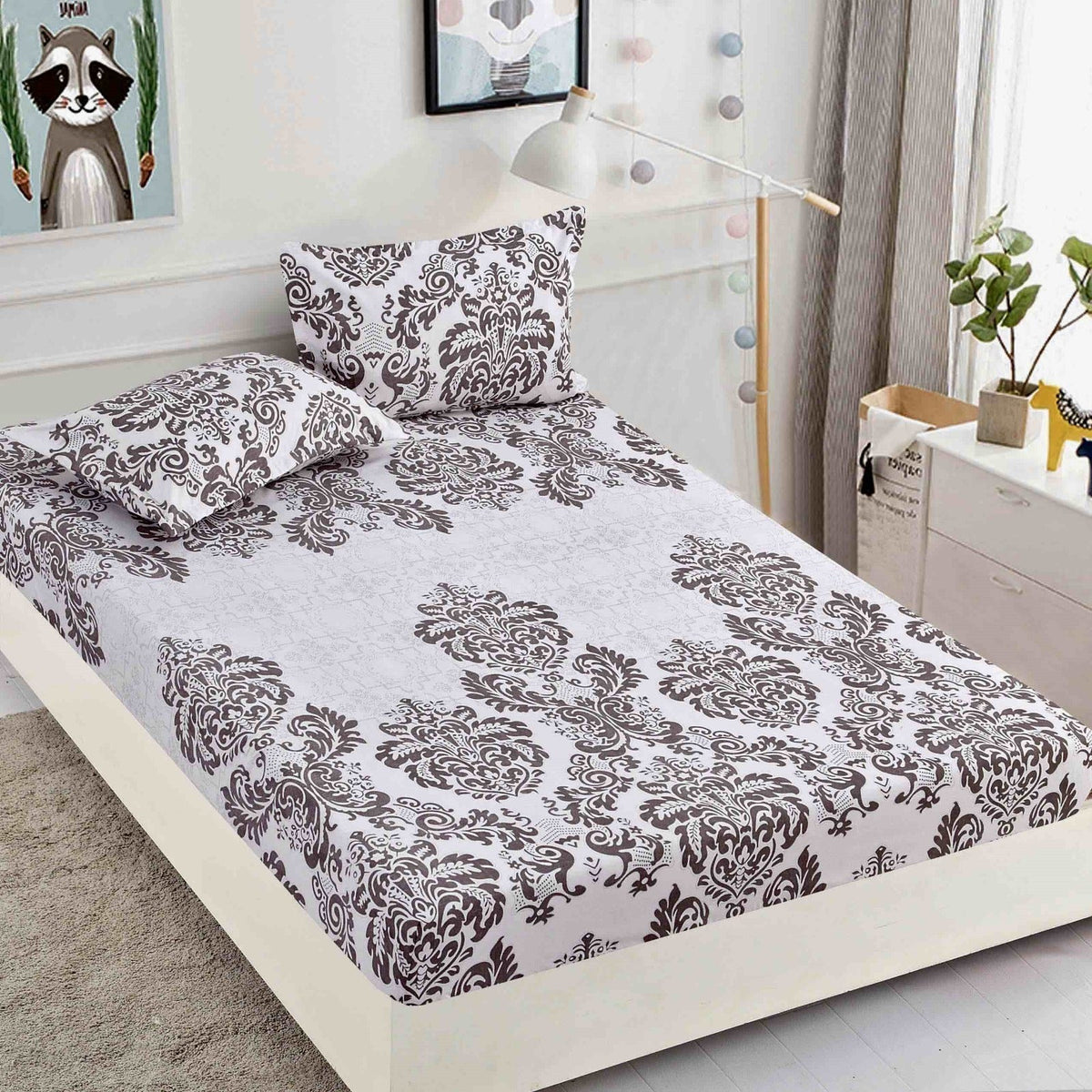 Lenjerie de pat 3 cu elastic, 100% bumbac - А703 de la Onesleep